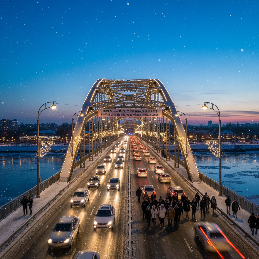 Circulație pe ambele sensuri pe podul Prieteniei dintre Giurgiu și Ruse în perioada sărbătorilor de iarnă