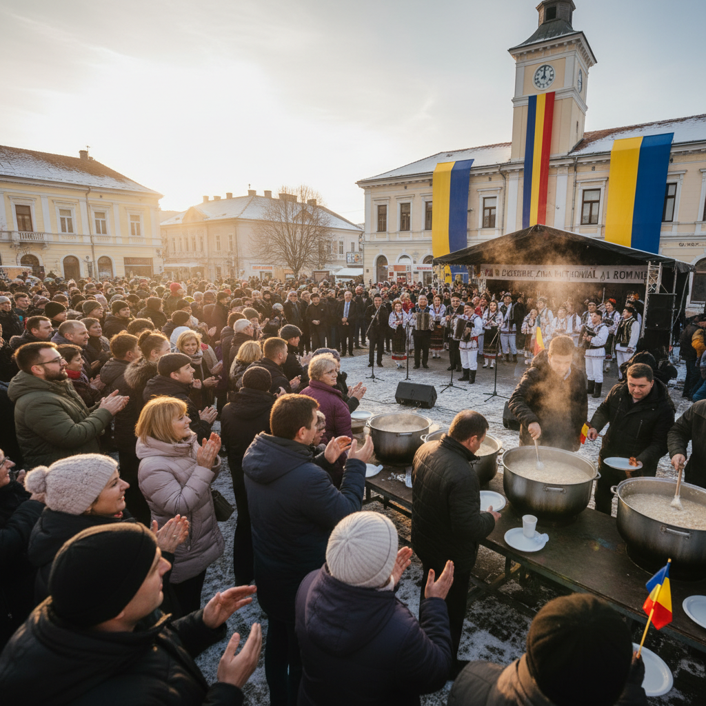 De 1 Decembrie, Ziua Națională a României, giurgiuvenii sărbătoresc cu ceremonii, spectacol artistic și cârnați cu fasole