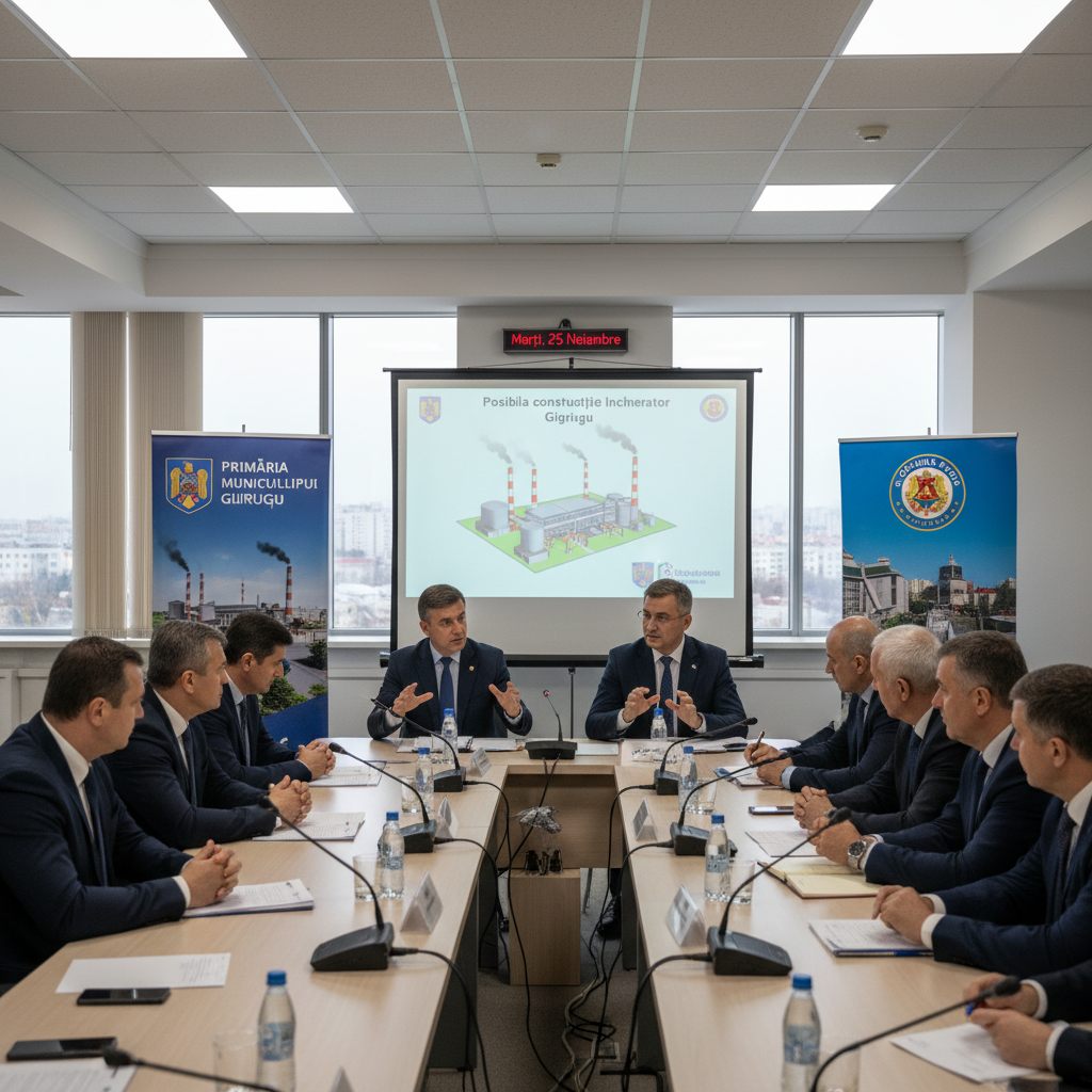 Dezbaterea privind construcția unui incinerator la Giurgiu, principalul subiect al întâlnirii dintre administrațiile Giurgiu și Ruse din 25 noiembrie