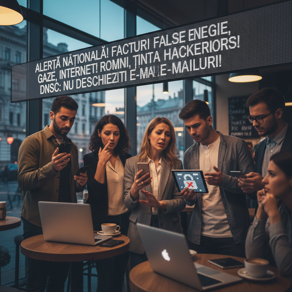 Facturile false la energie, gaze și internet – risc major de atacuri cibernetice. DNSC avertizează: Nu deschideți aceste e-mailuri!