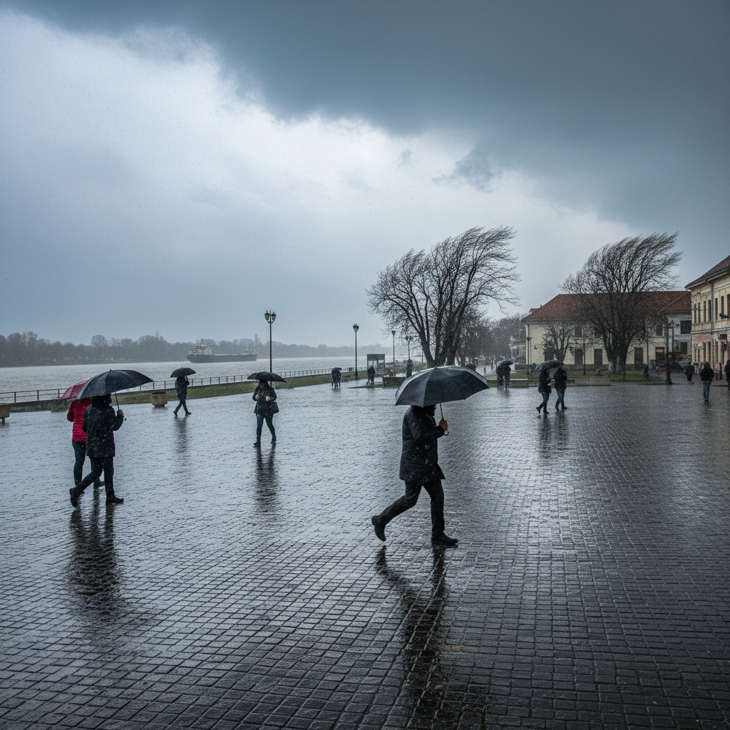 Sfârșitul săptămânii aduce ploi, vânt puternic și temperaturi scăzute la Giurgiu