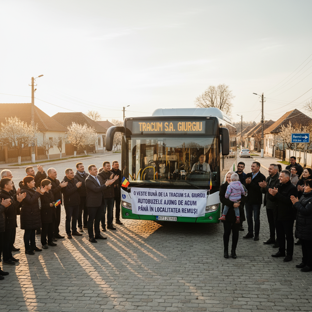 TRACUM S.A. Giurgiu anunță extinderea cursei de autobuz până în localitatea Remuș